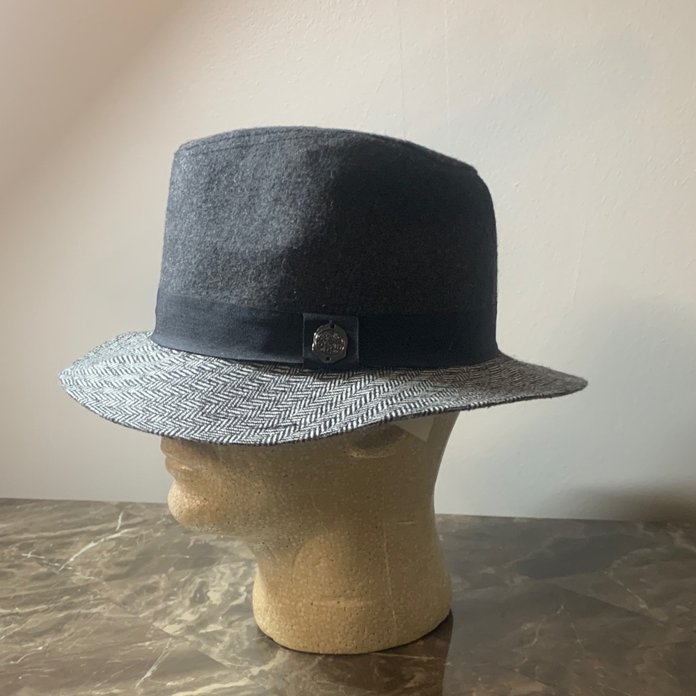 NWT Vince Vamuto Black and Gray Fedora
